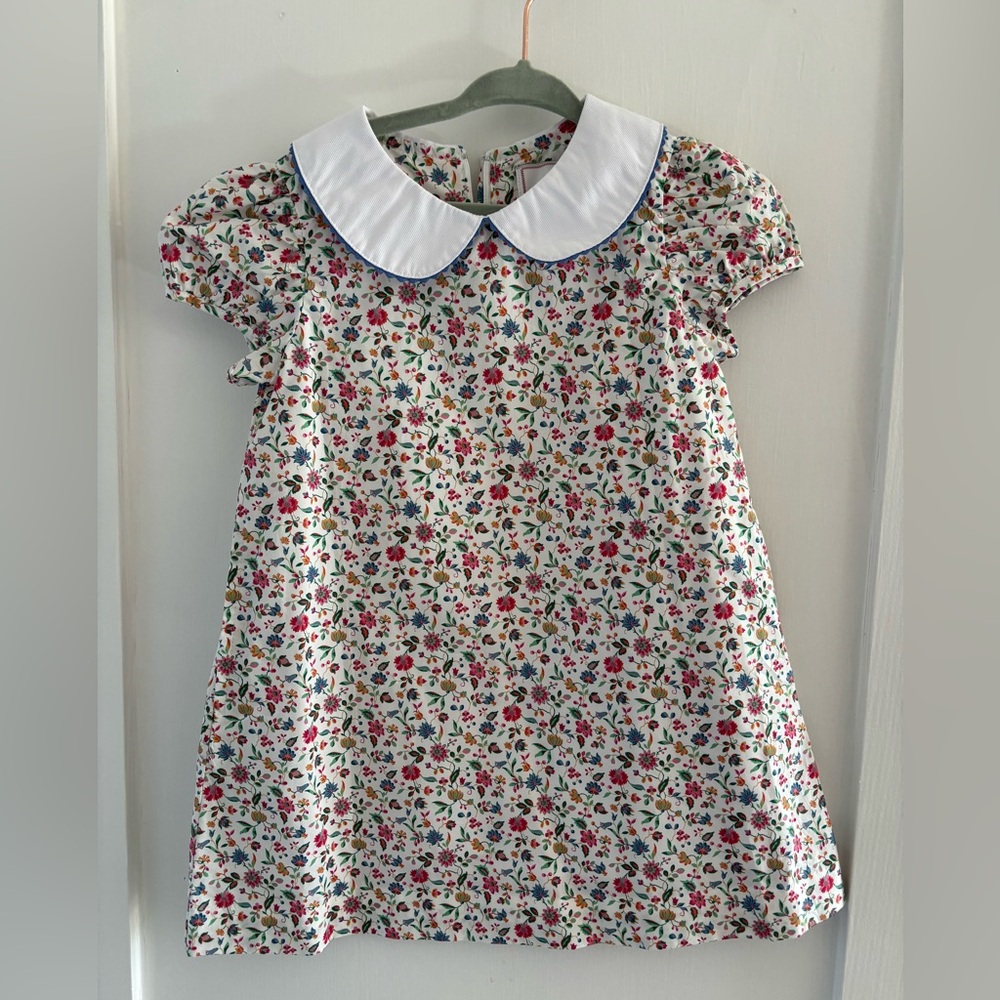 Classic Prep Girls Floral Dress Peter Pan Collar—4T